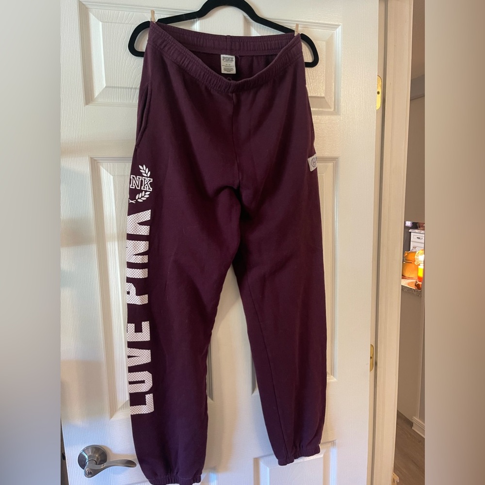 PINK Maroon Boyfriend Sweatpants